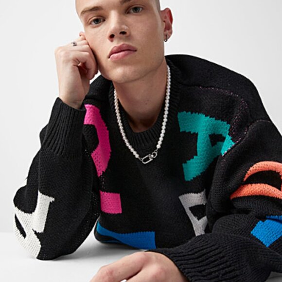 Simons/Korean Crewneck Sweater with Graphic Design BRAND NEW WITH TAG - Picture 3 of 3